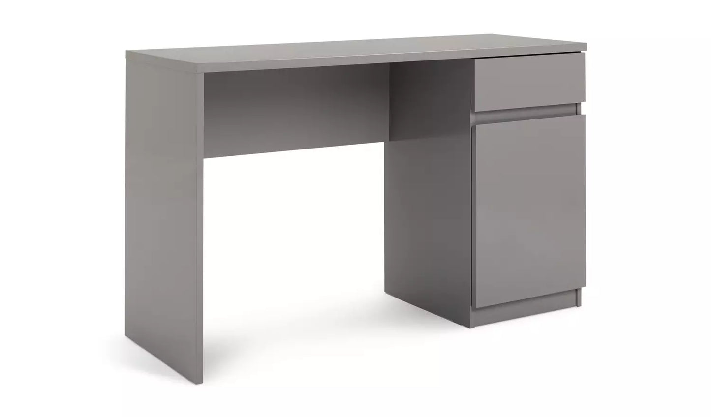 Assembled Jenson 1 Door Office Desk - Grey Gloss