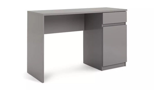 Assembled Jenson 1 Door Office Desk - Grey Gloss