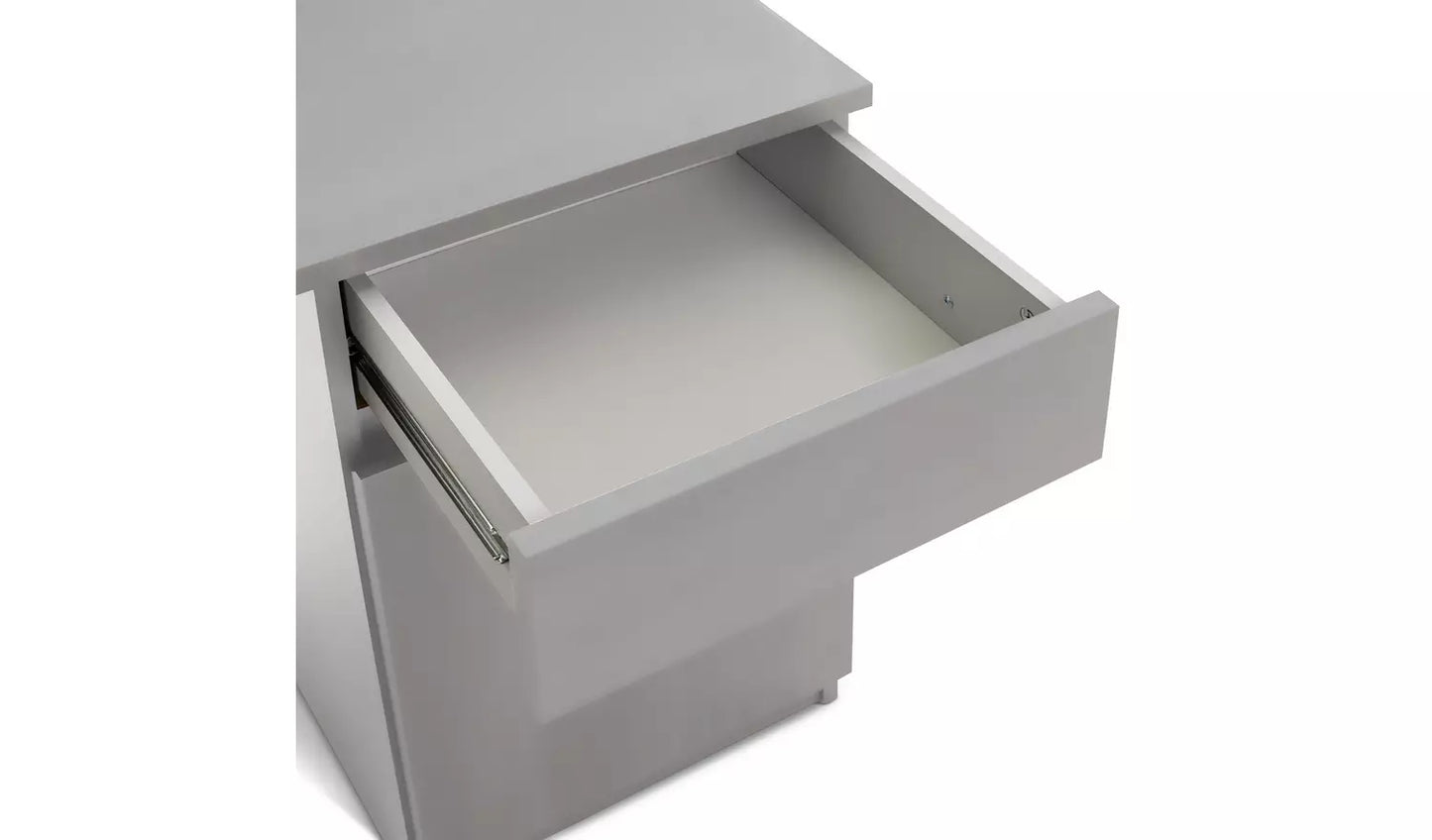 Assembled Jenson 1 Door Office Desk - Grey Gloss