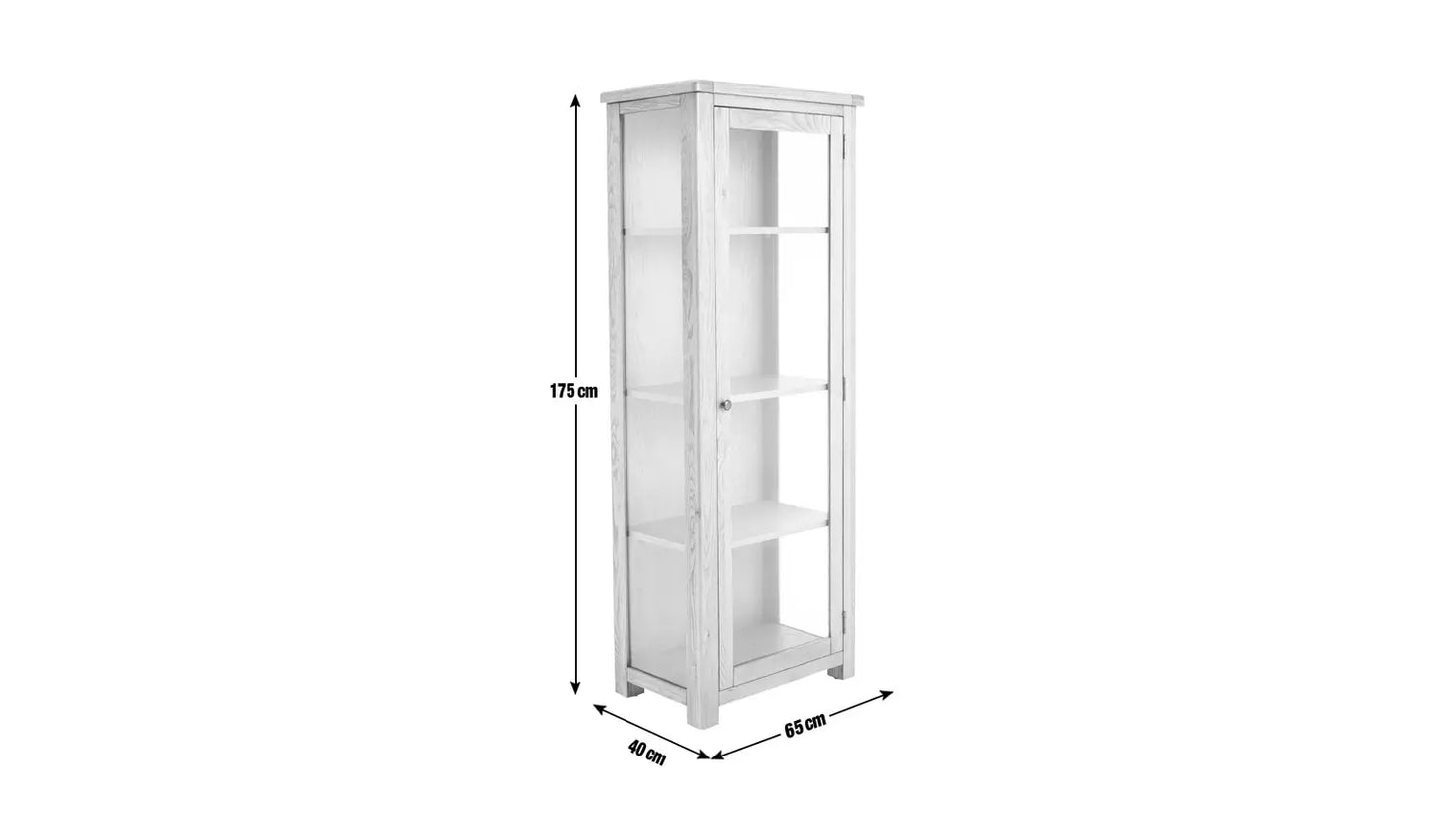 Assembled Habitat Kent 1 Door Glass Display Cabinet - Oak