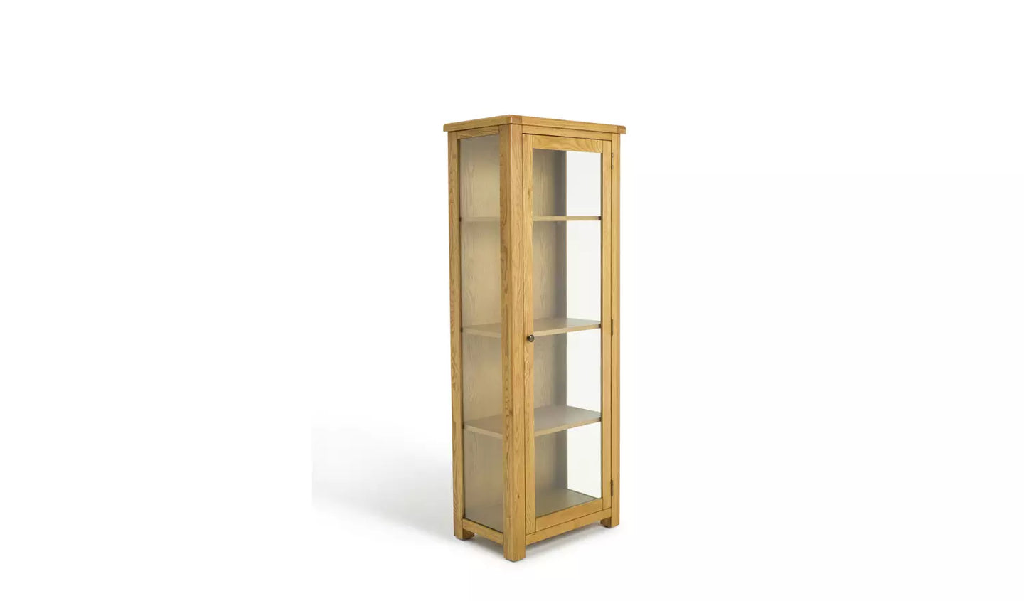 Assembled Habitat Kent 1 Door Glass Display Cabinet - Oak