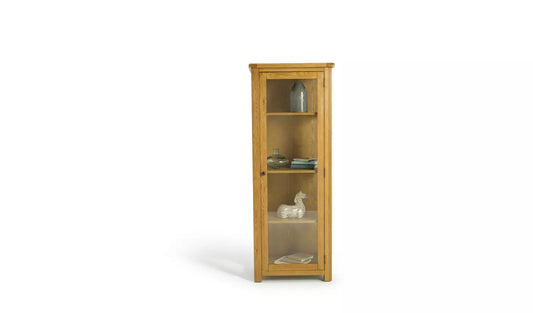 Assembled Habitat Kent 1 Door Glass Display Cabinet - Oak