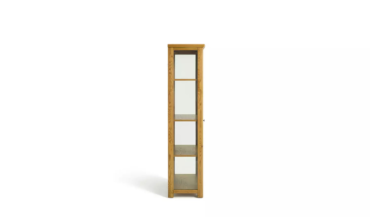 Assembled Habitat Kent 1 Door Glass Display Cabinet - Oak