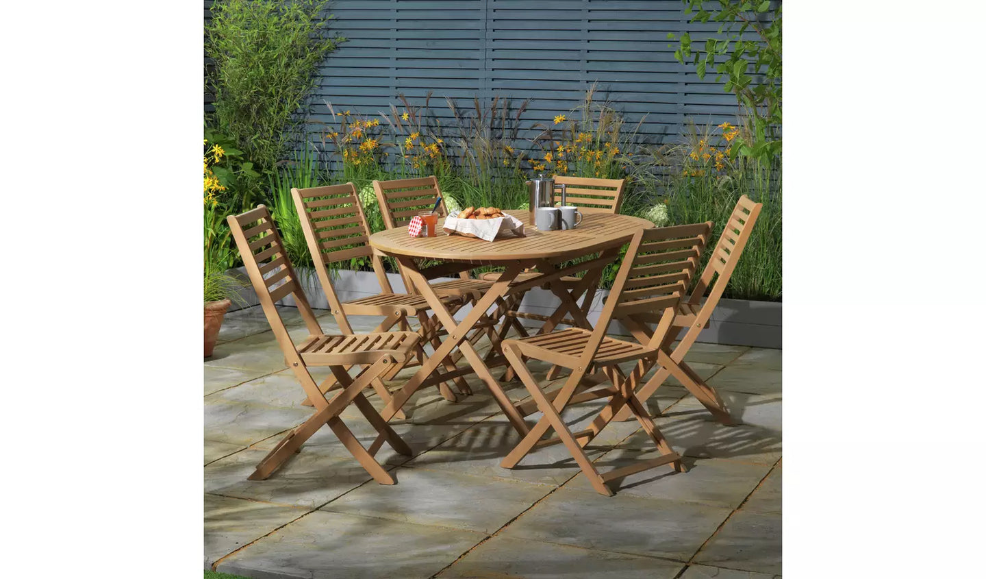 Newbury 6 Seater Folding Wooden Patio Set