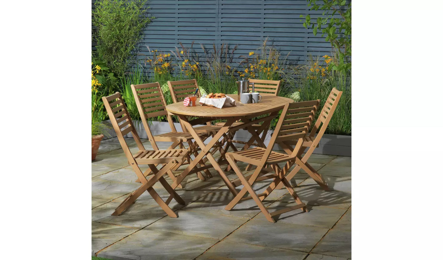 Newbury 6 Seater Folding Wooden Patio Set