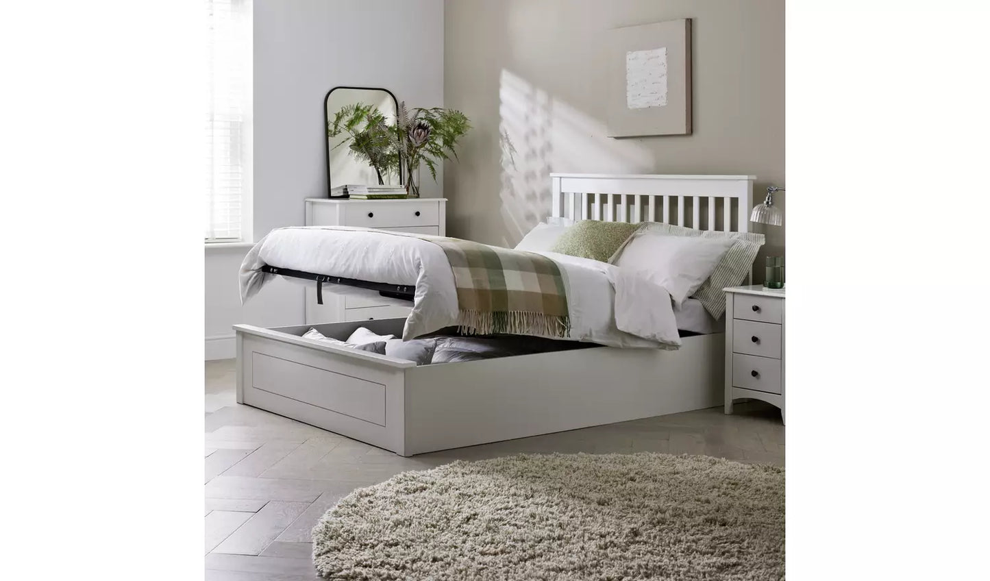 Habitat Aspley Kingsize Wooden Ottoman Bed Frame - White