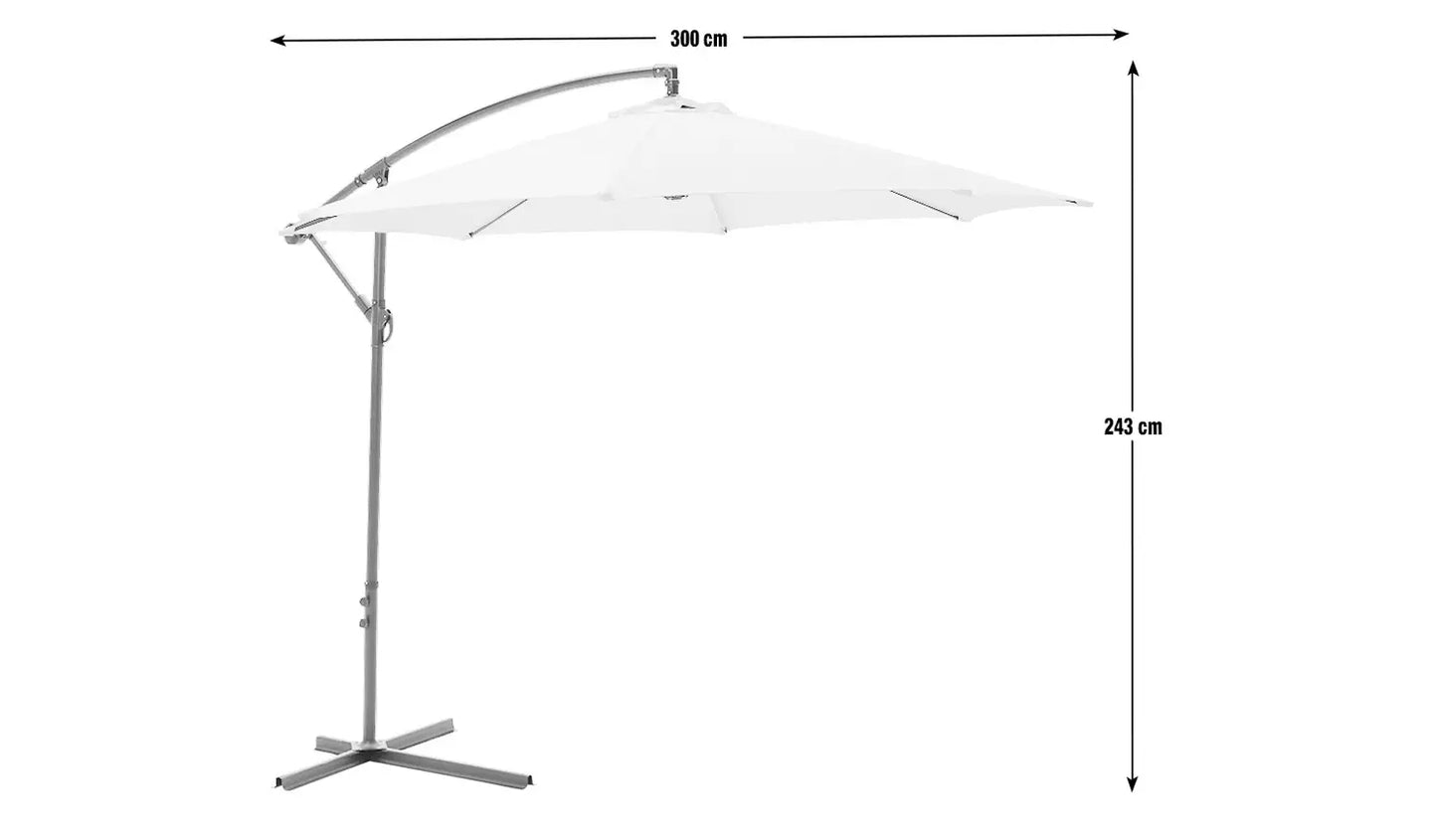 Habitat 3m Overhanging Garden Parasol - Cream