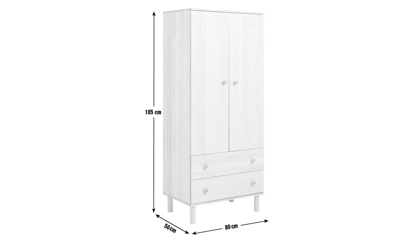 Habitat Akio 2 Door 2 Drawer Wardrobe - Pine
