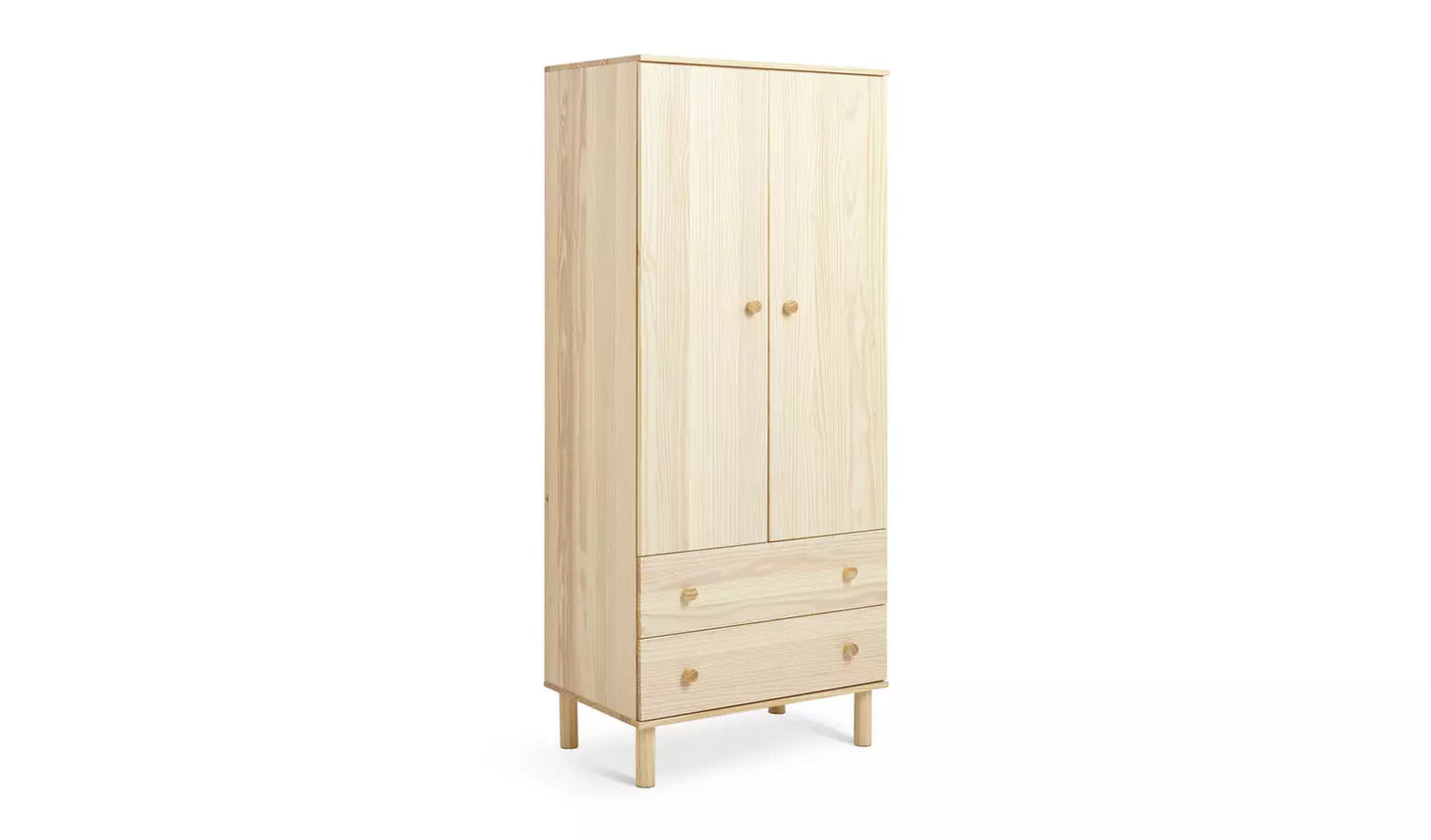 Habitat Akio 2 Door 2 Drawer Wardrobe - Pine