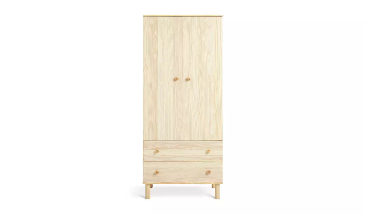 Habitat Akio 2 Door 2 Drawer Wardrobe - Pine