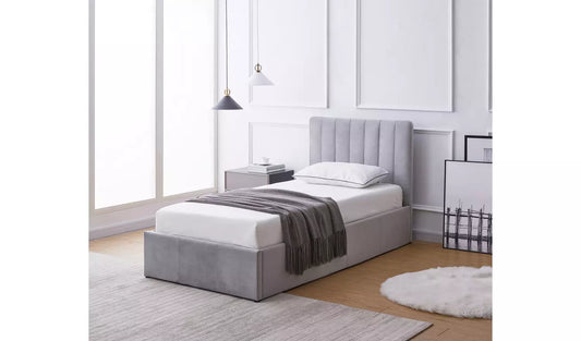 Pandora Single End Lift Ottoman Bed - Grey