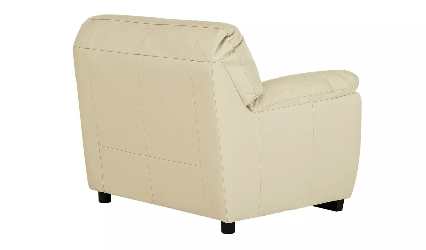 Milano Single Leather 1 Seater Sofa - Ivory