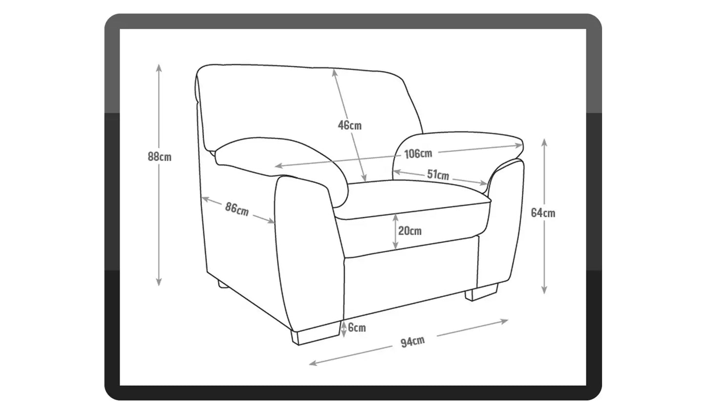 Milano Single Leather 1 Seater Sofa - Ivory