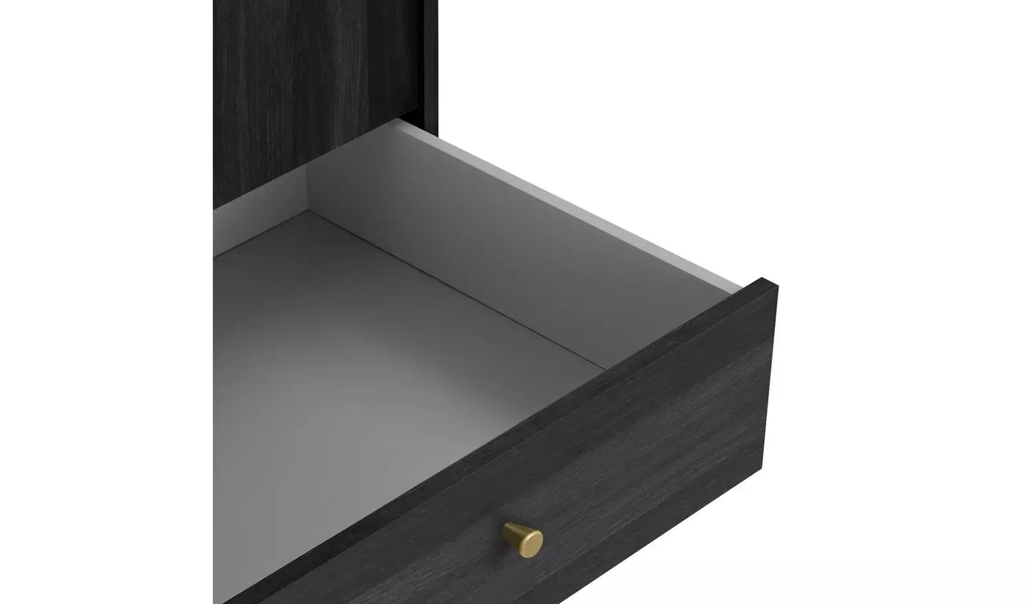 Assembled Malibu 3 Door 4 Drawer Mirror Wardrobe - Black Brown