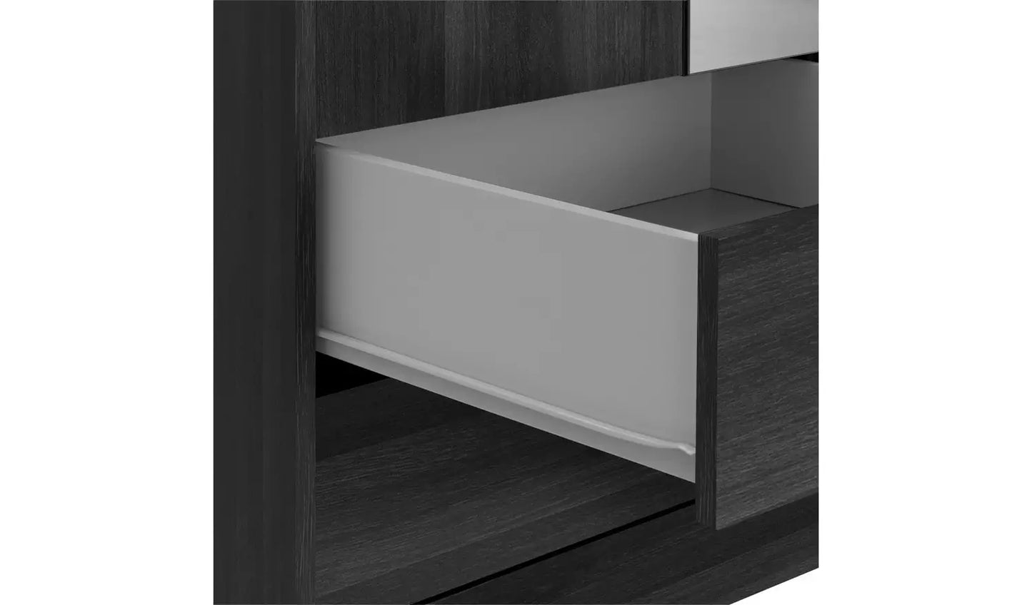 Assembled Malibu 3 Door 4 Drawer Mirror Wardrobe - Black Brown