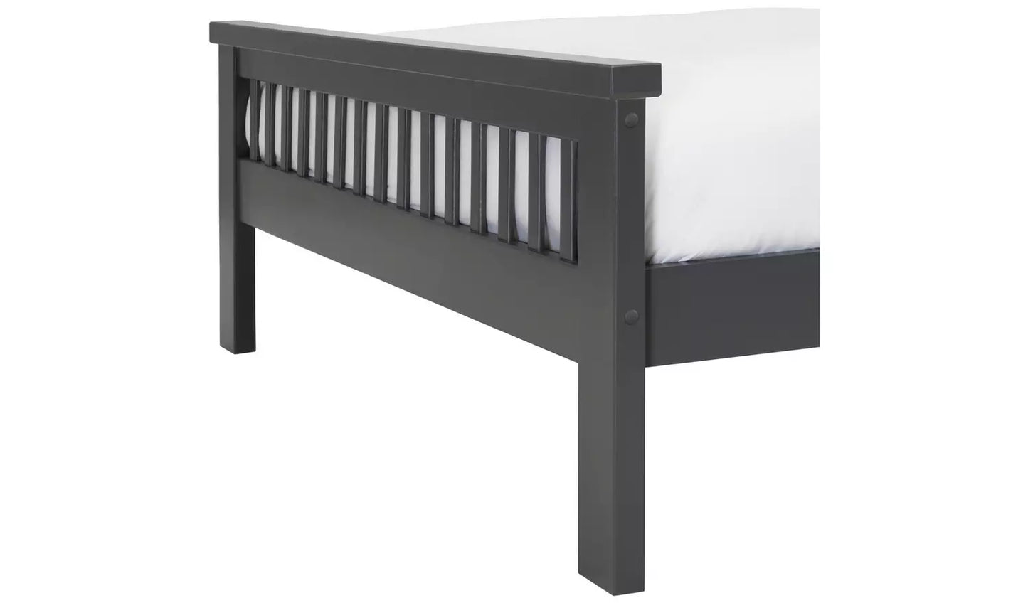 Aubrey Kingsize Wooden Bed Frame - Charcoal
