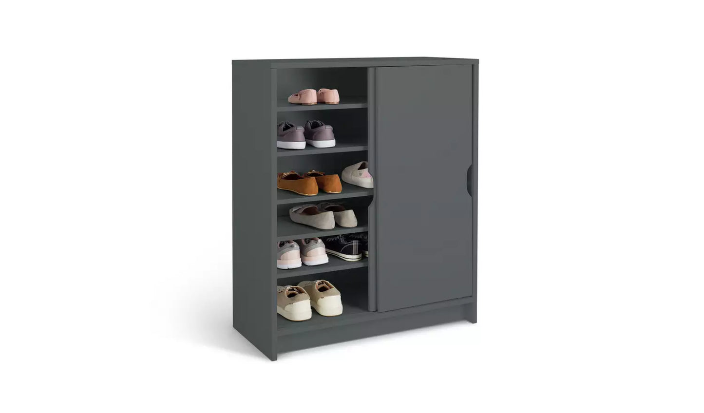 Assembled Chloe 2 Door Shoe Storage Cabinet - Grey