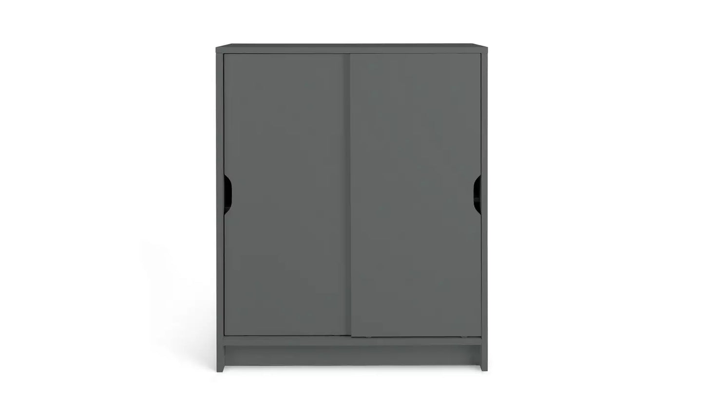 Assembled Chloe 2 Door Shoe Storage Cabinet - Grey
