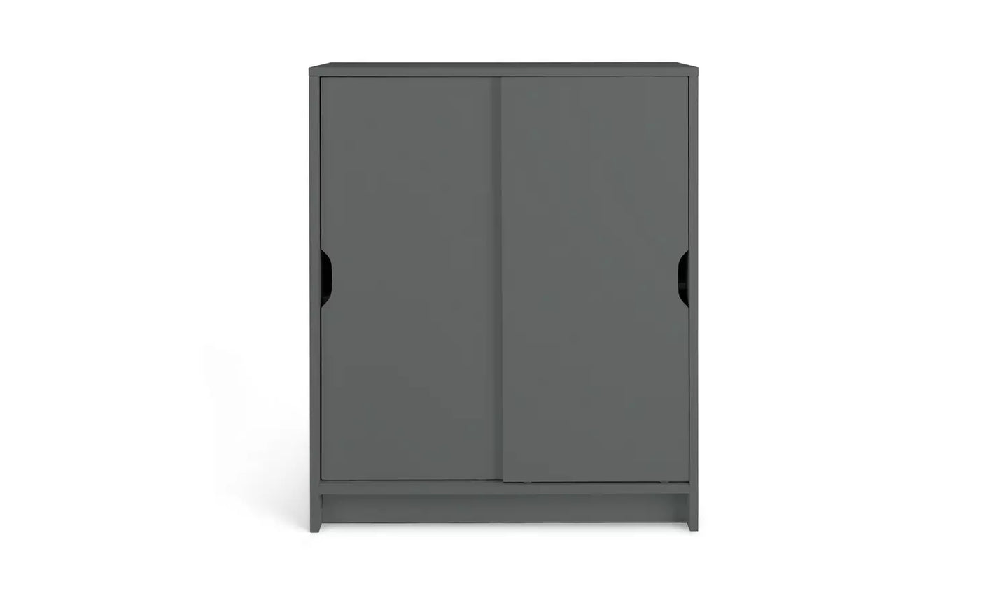 Assembled Chloe 2 Door Shoe Storage Cabinet - Grey