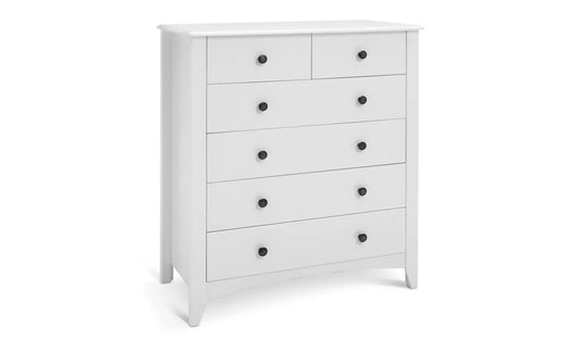 Assembled Minato Slim 6 Drawer Chest - White