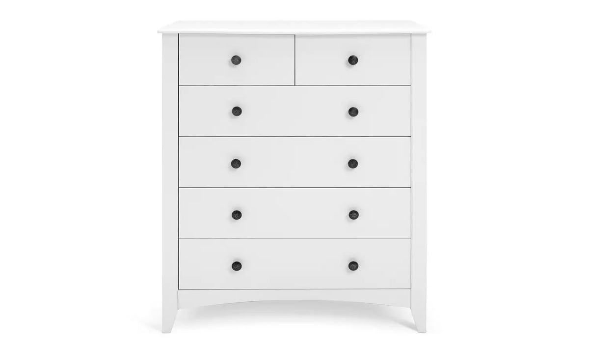 Assembled Minato Slim 6 Drawer Chest - White