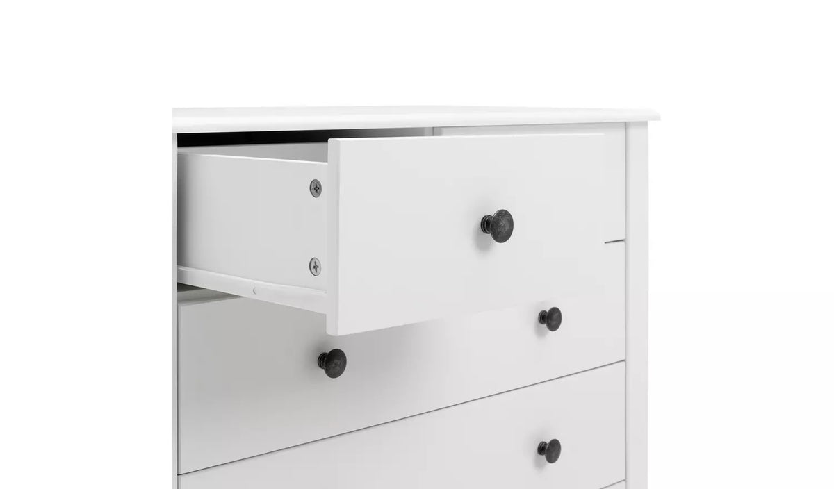 Assembled Minato Slim 6 Drawer Chest - White