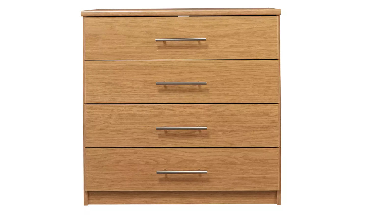 Assembled Normandy 4 Drawer Chest - Oak Effect