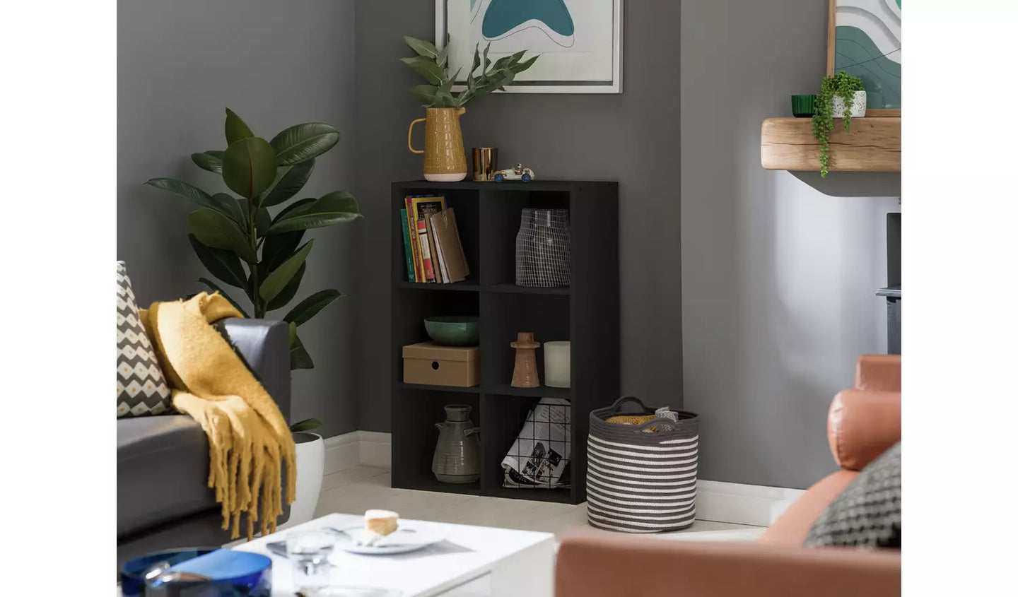 Assembled Squares 6 Cube Storage Unit - Black