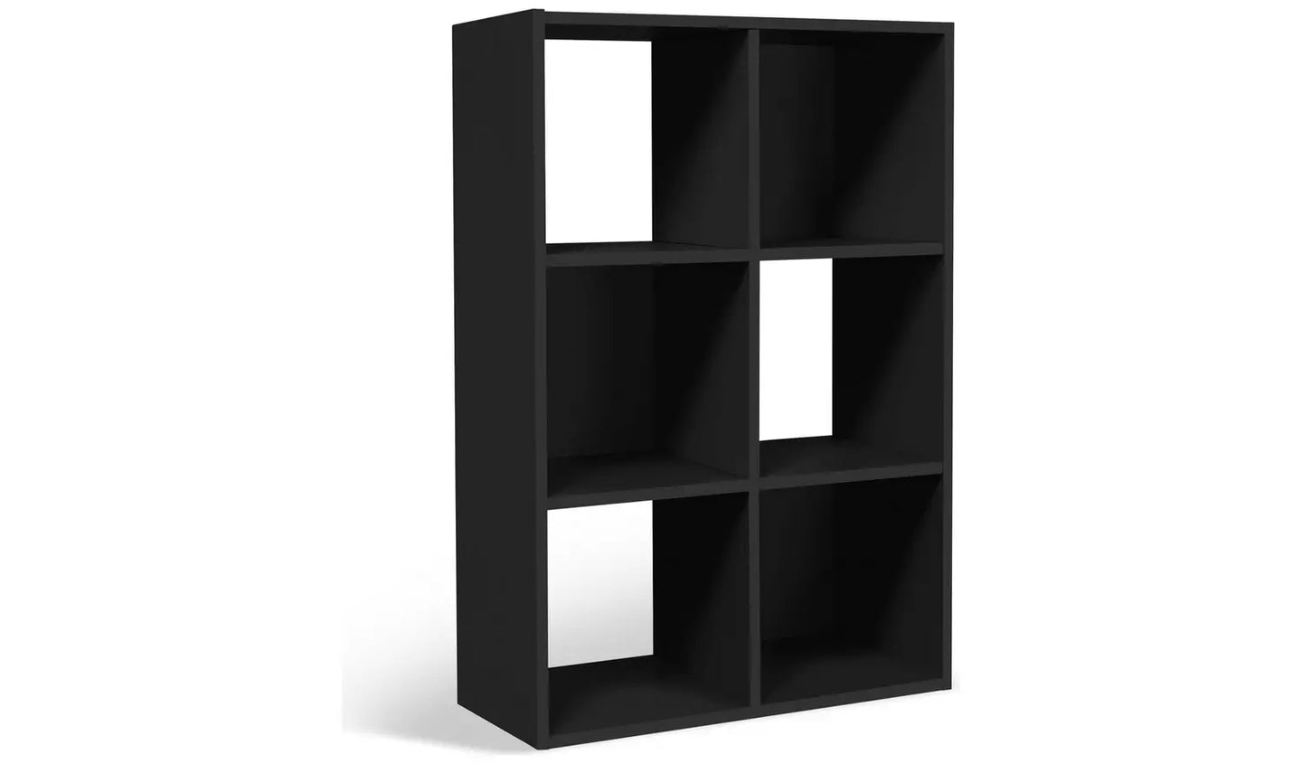 Assembled Squares 6 Cube Storage Unit - Black