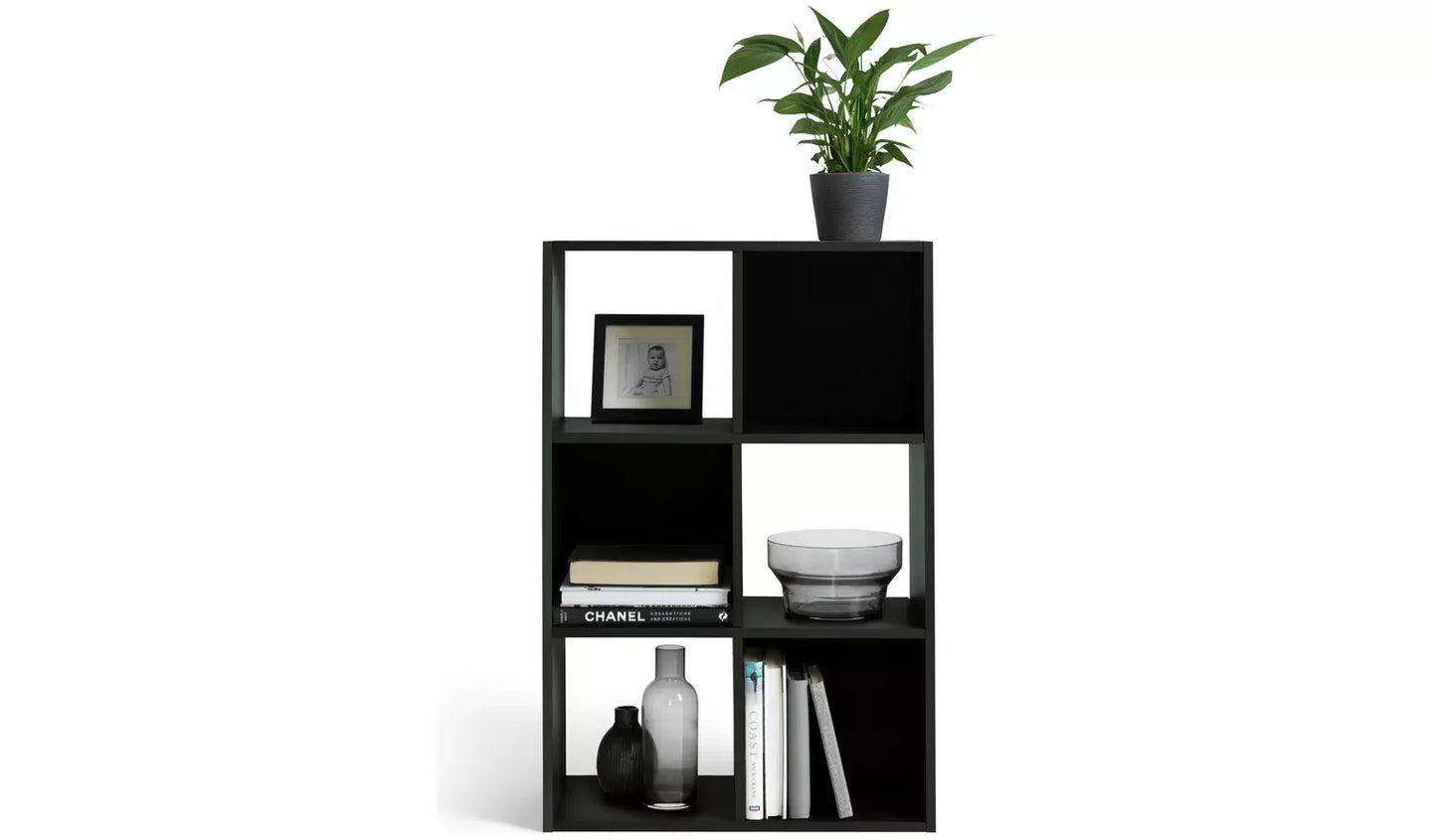 Assembled Squares 6 Cube Storage Unit - Black