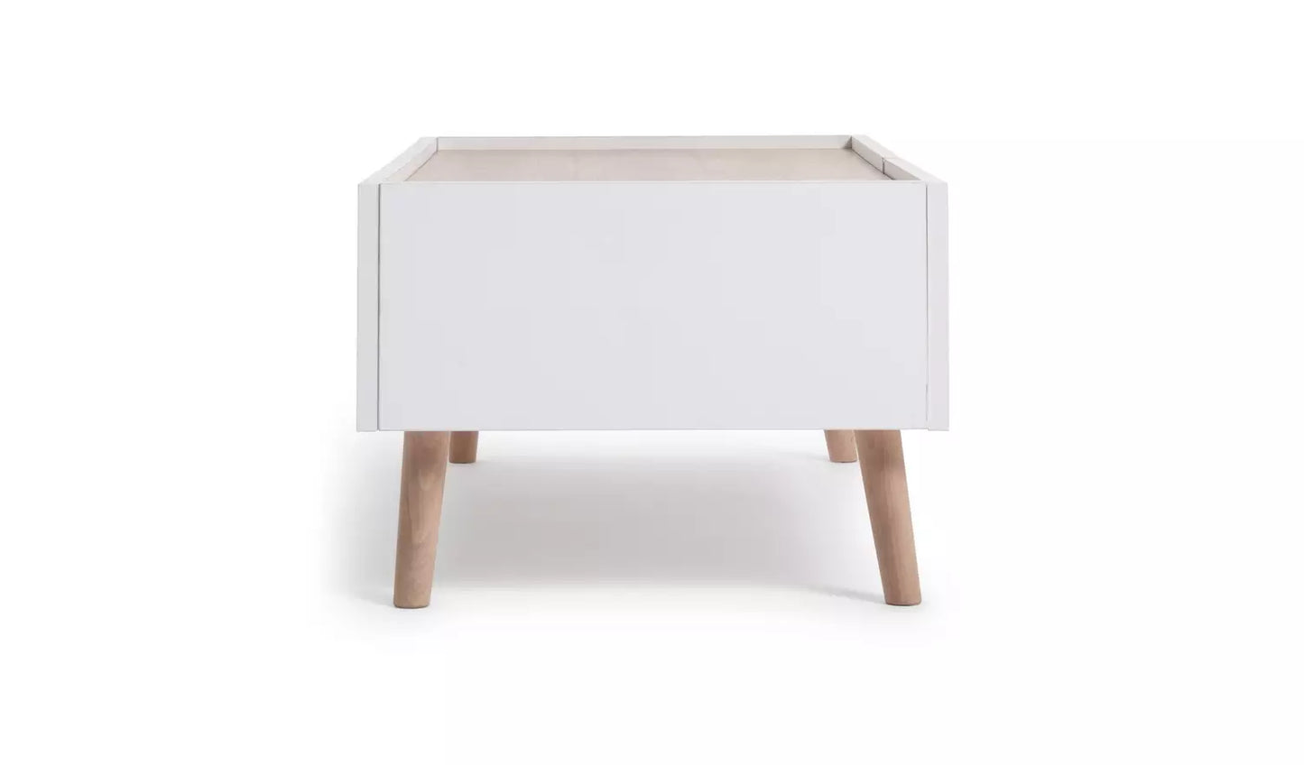 Assembled Habitat Skandi 2 Drawer Coffee Table - White Two Tone