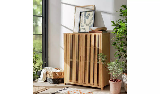 Assembled Habitat Eave 2 Door Bamboo Cabinet - Natural