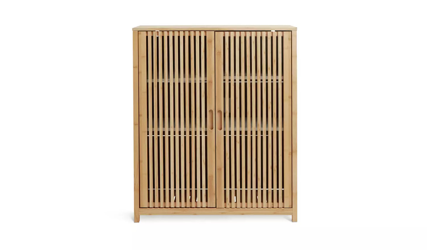 Assembled Habitat Eave 2 Door Bamboo Cabinet - Natural