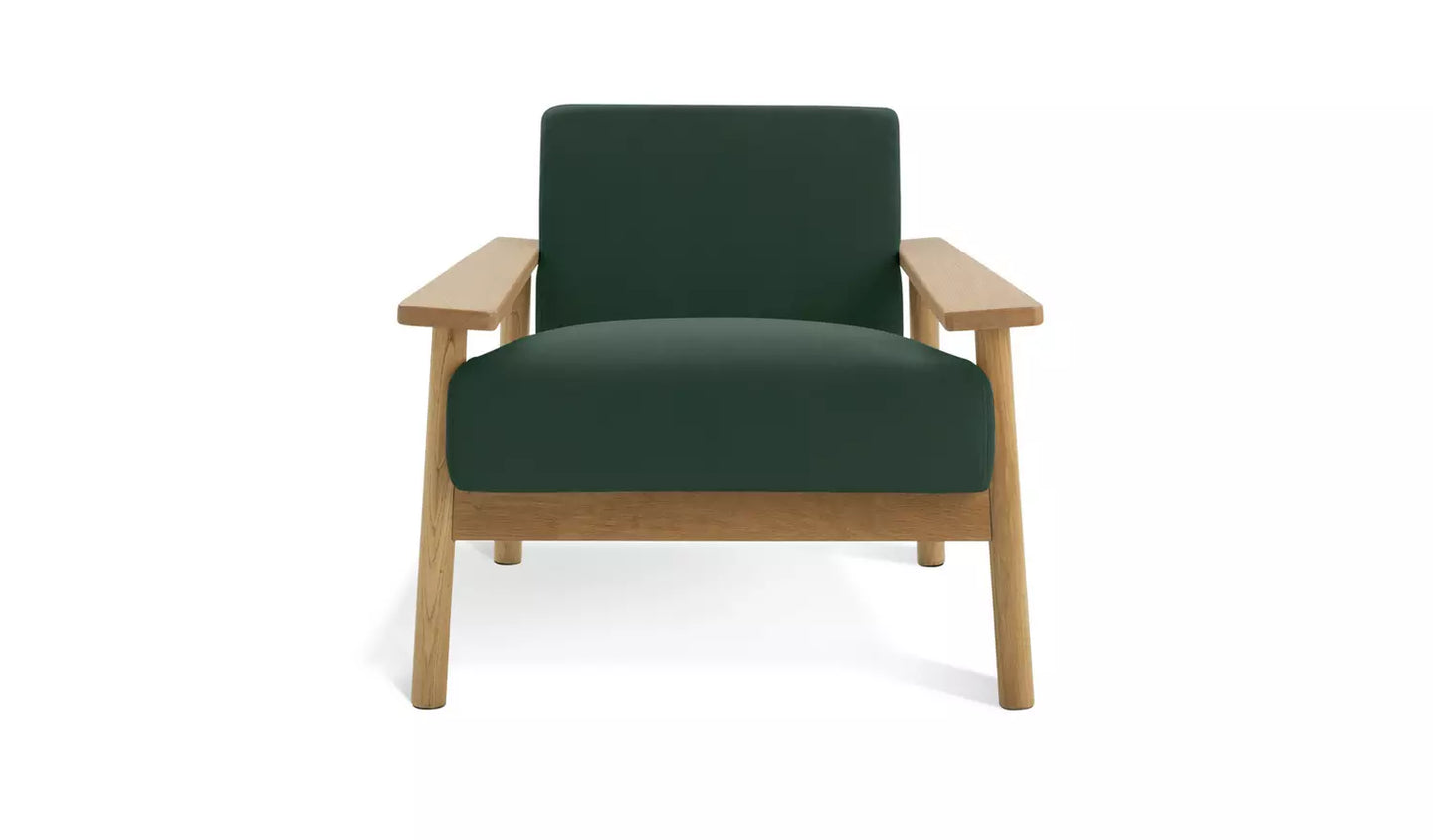 Habitat Dore Velvet Accent Chair - Dark Green