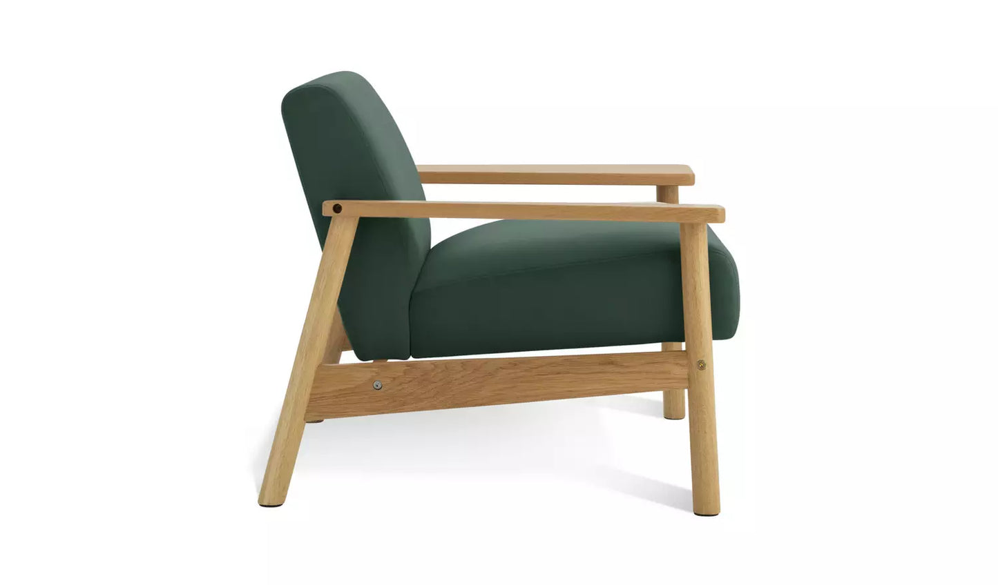Habitat Dore Velvet Accent Chair - Dark Green