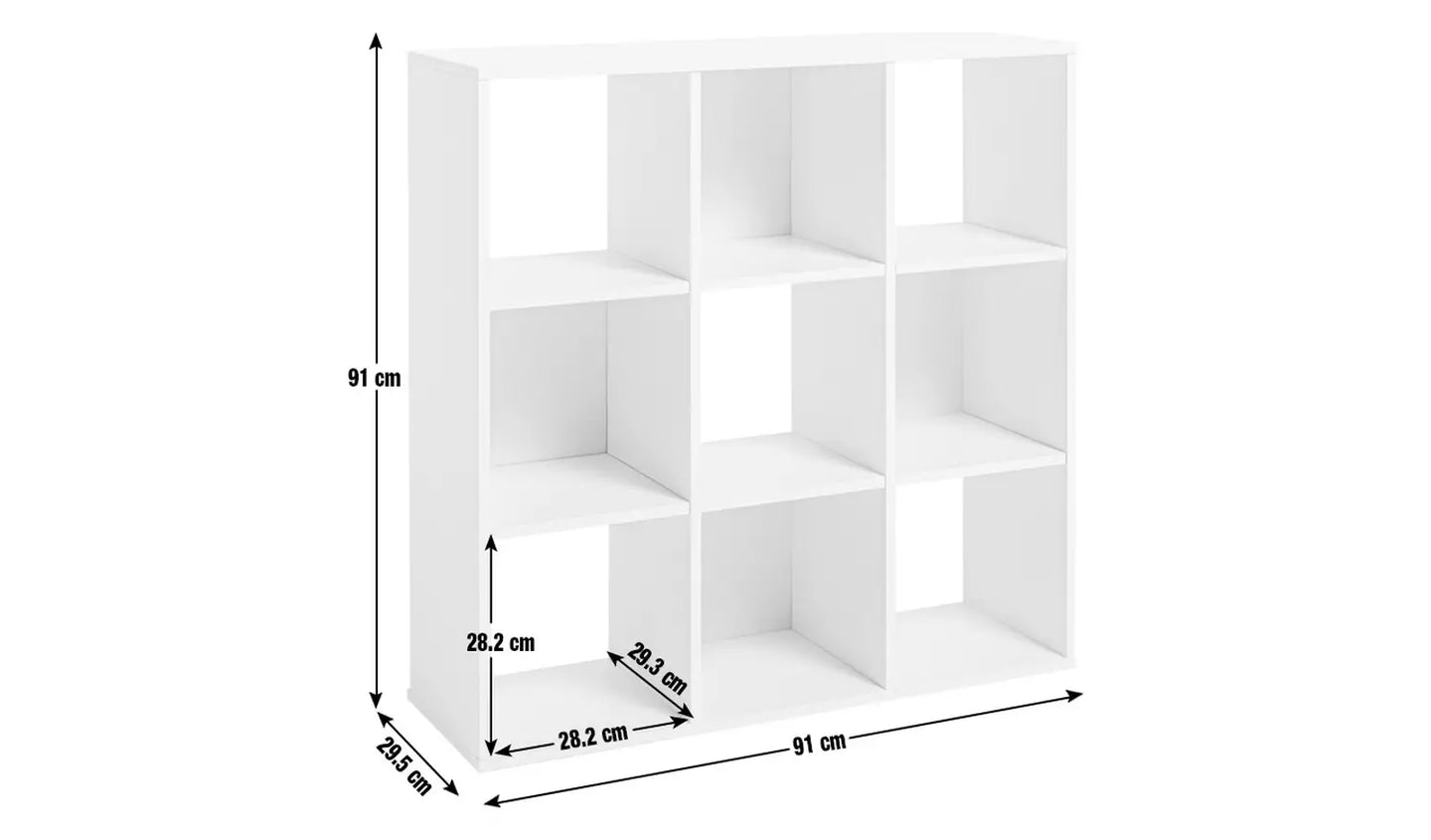 Assembled Squares 9 Cube Storage Unit - White
