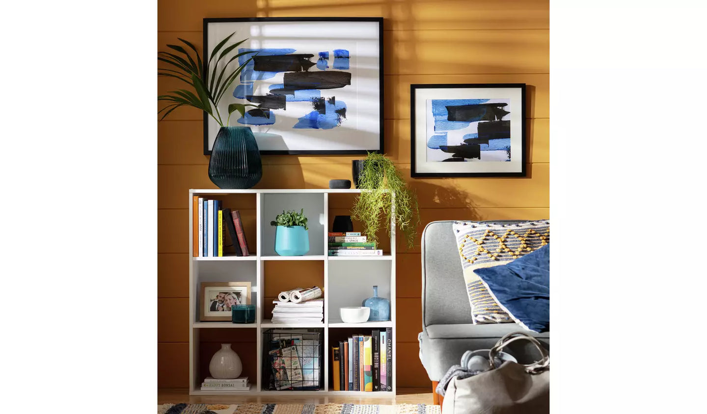 Assembled Squares 9 Cube Storage Unit - White