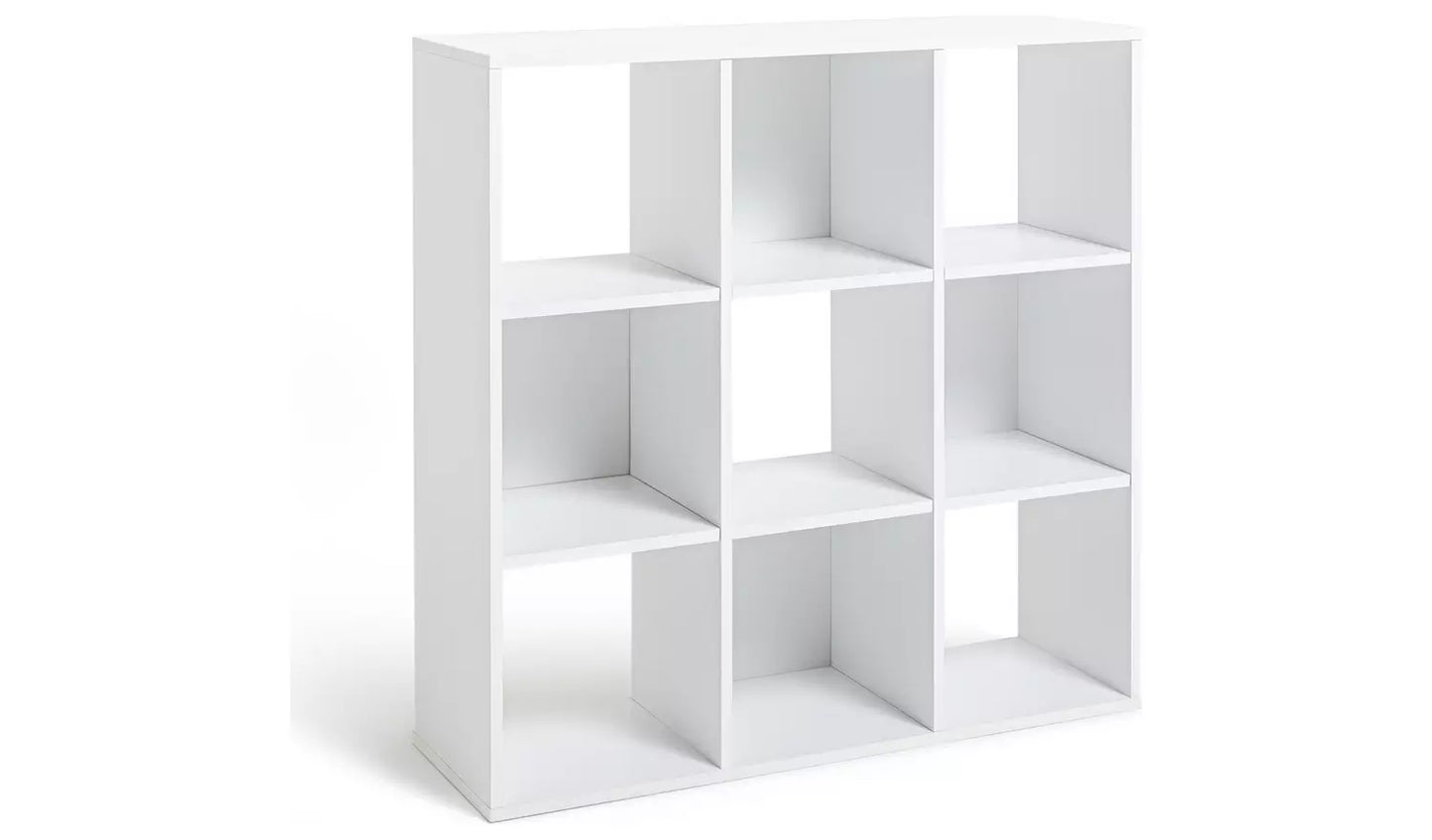 Assembled Squares 9 Cube Storage Unit - White