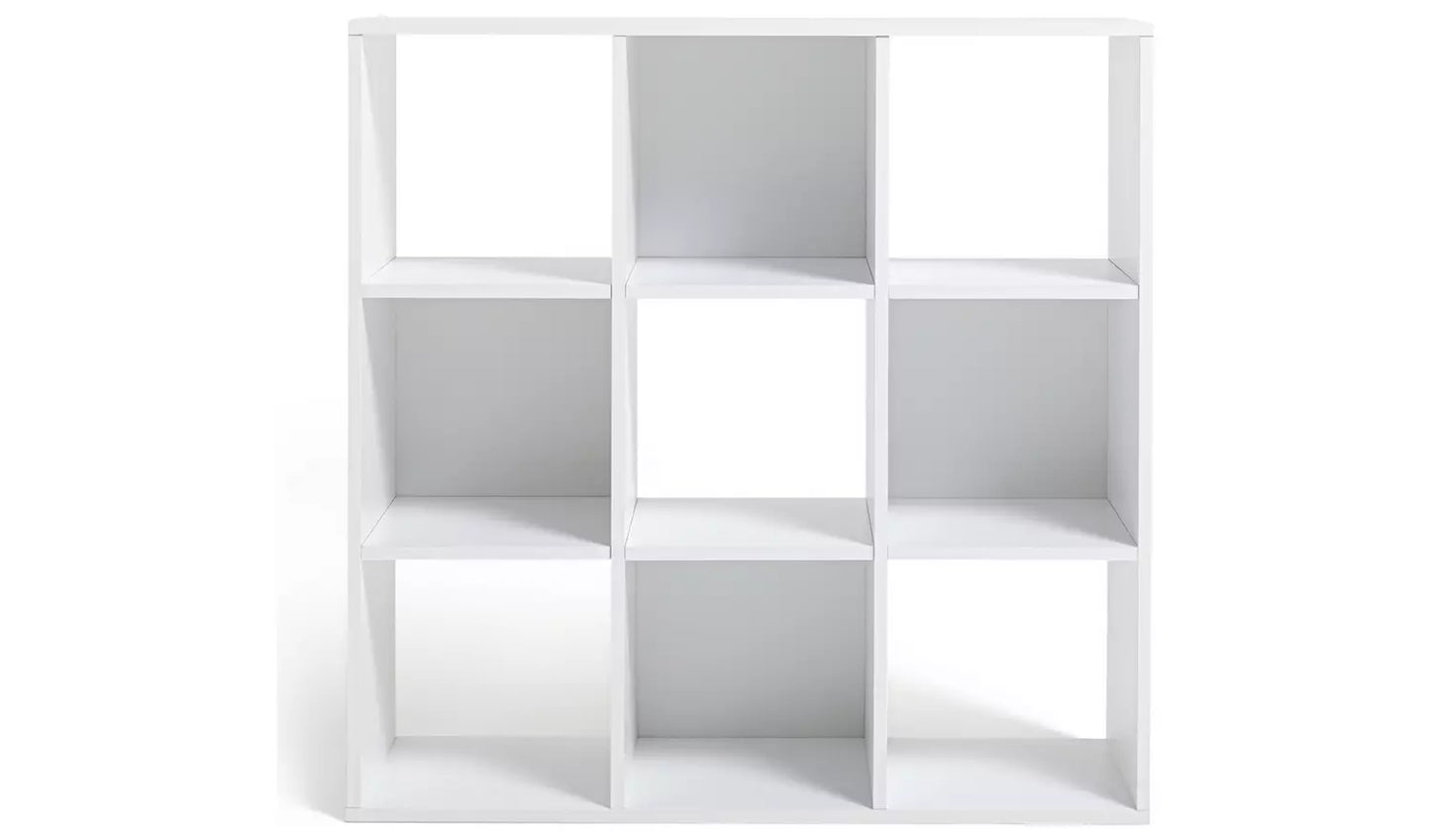 Assembled Squares 9 Cube Storage Unit - White