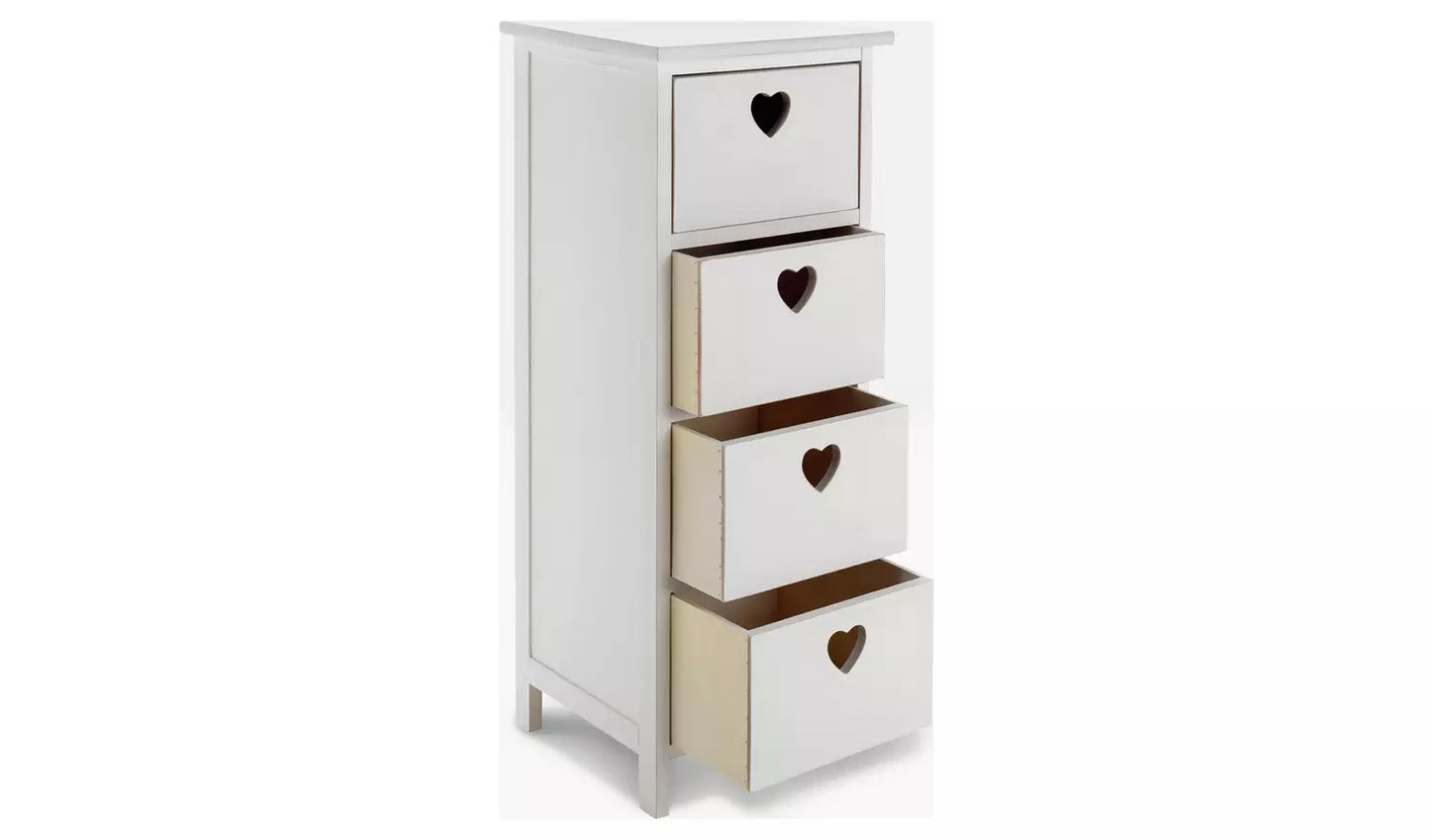 Assembled  Edie 4 Drawer Storage Unit – White