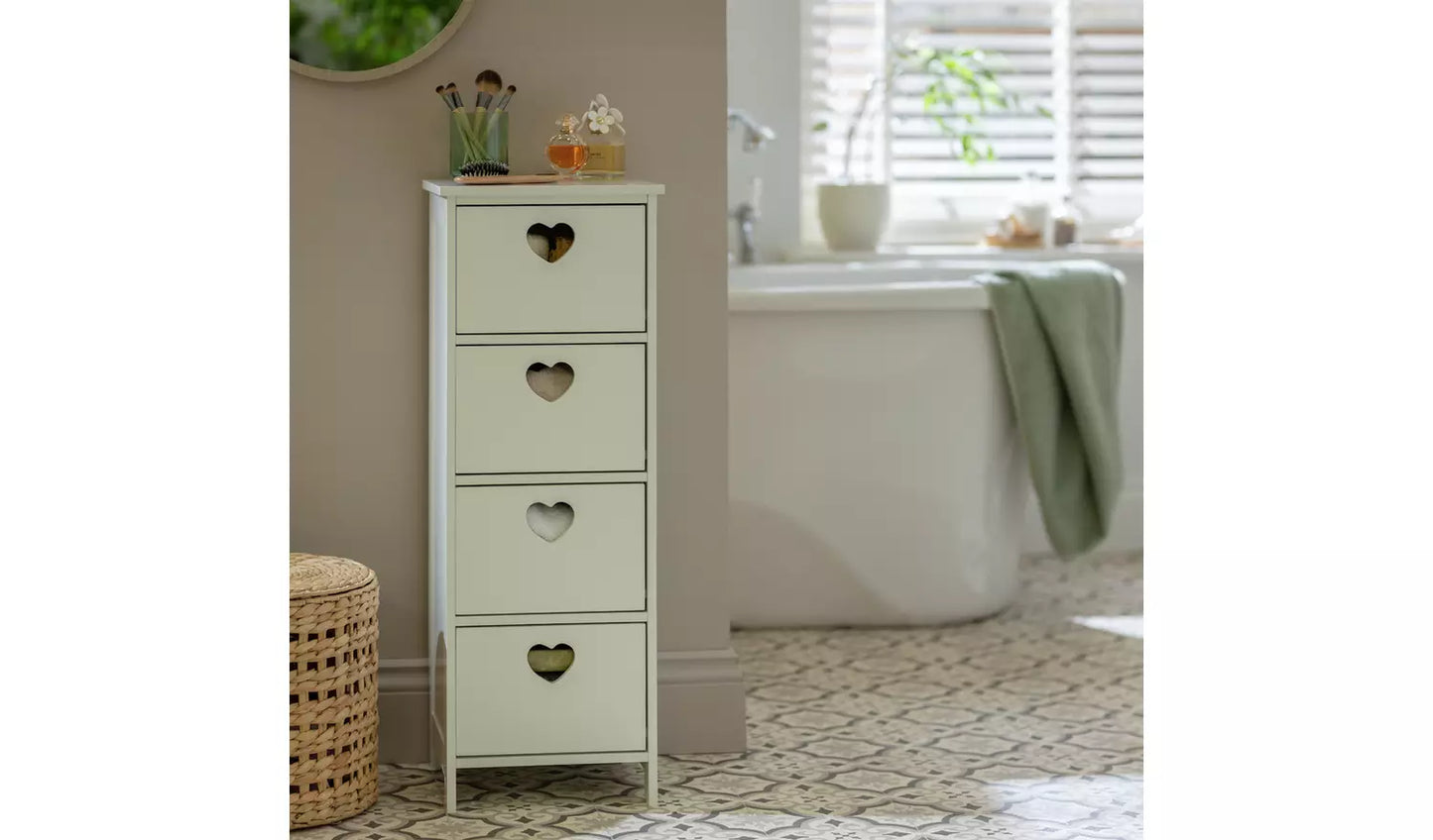 Assembled  Edie 4 Drawer Storage Unit – White