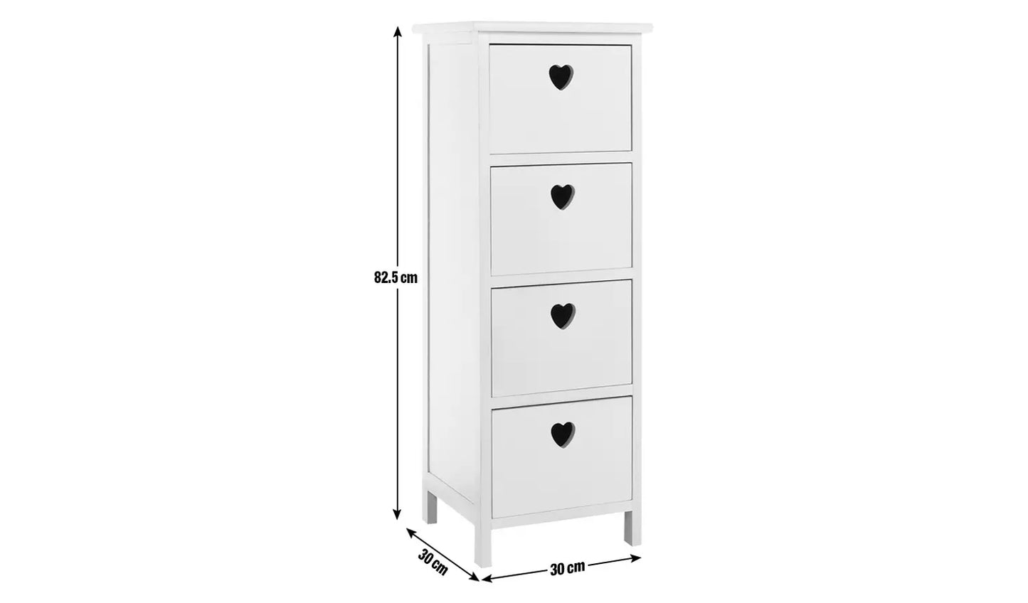 Assembled  Edie 4 Drawer Storage Unit – White