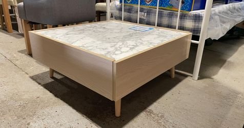 Assembled Evelyn Coffee Table - Marble / Light Oak Effect