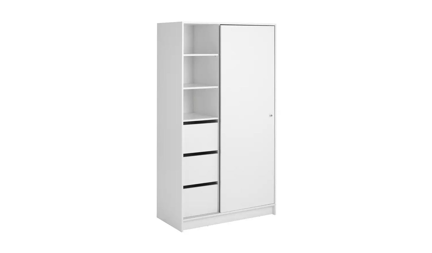 Malibu 1 Door Sliding Wardrobe - White