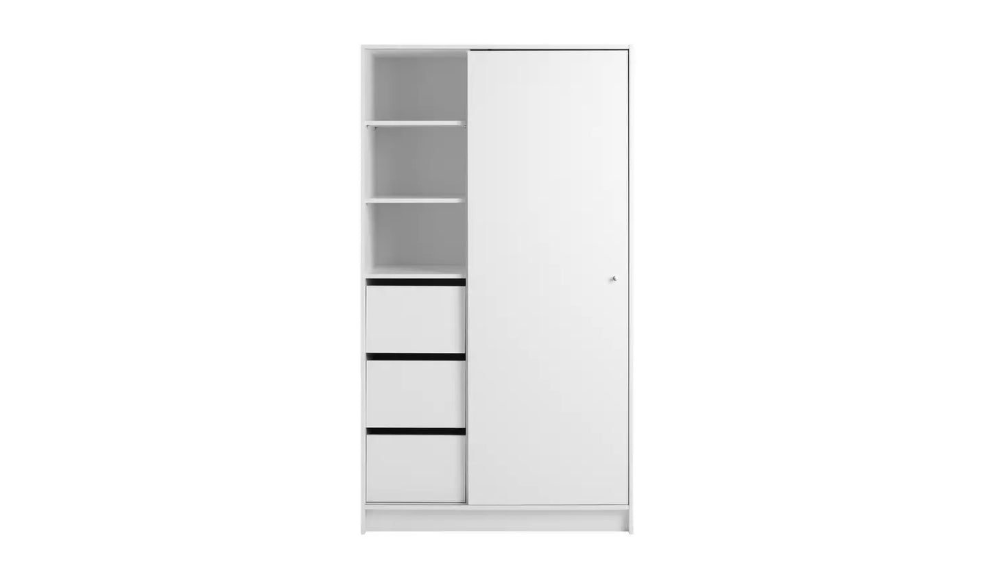 Malibu 1 Door Sliding Wardrobe - White