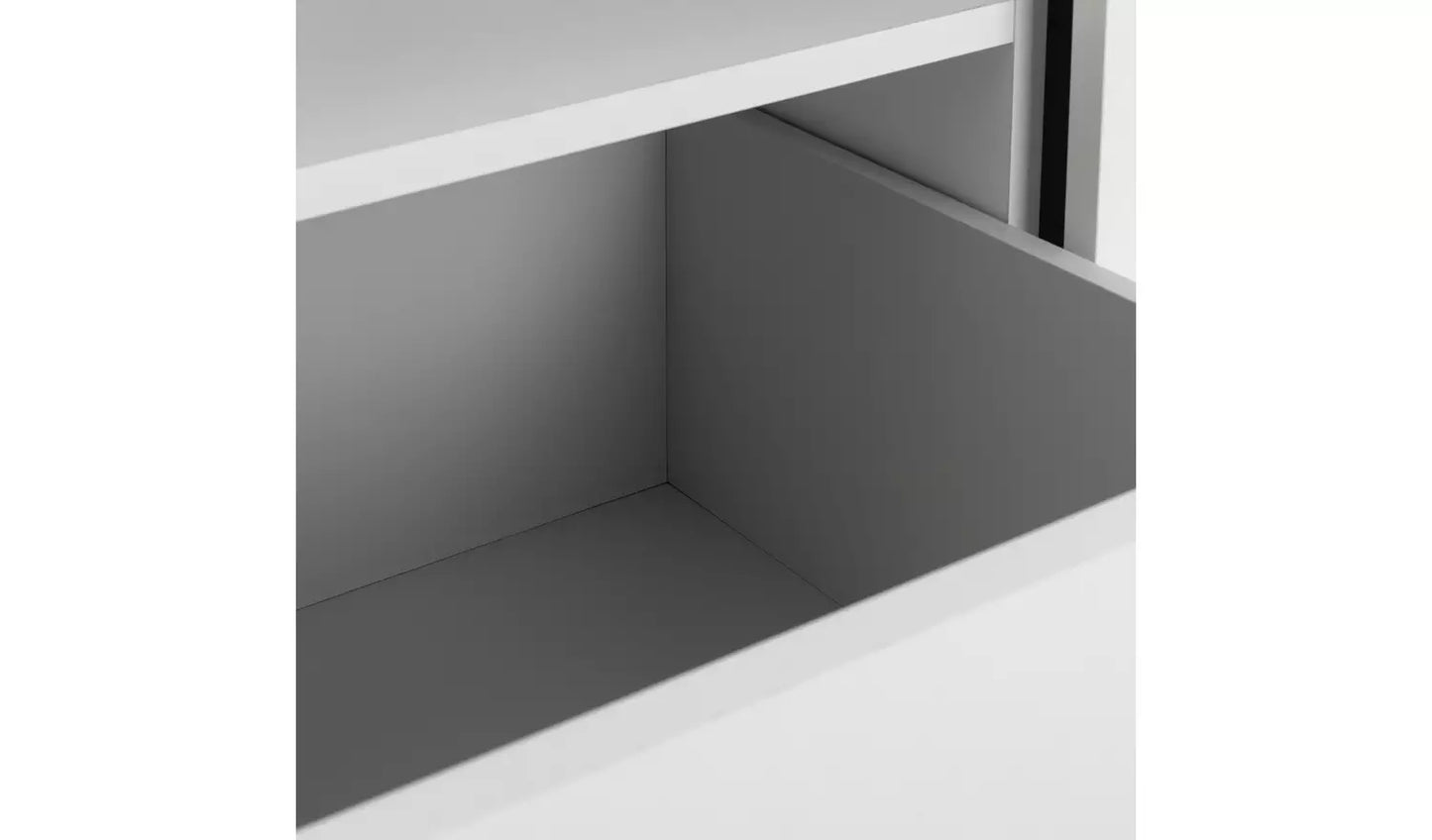 Malibu 1 Door Sliding Wardrobe - White