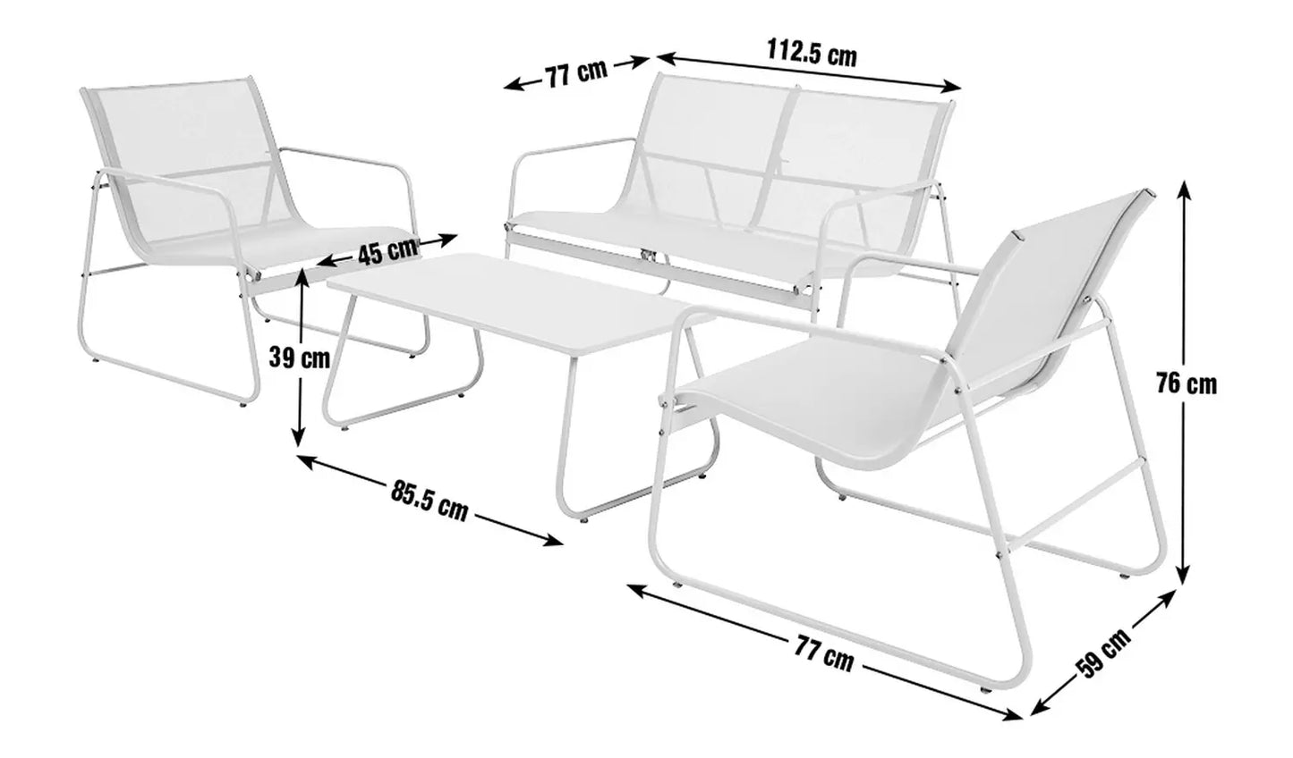 Habitat Cali 4 Seater Metal Patio Set - Orange