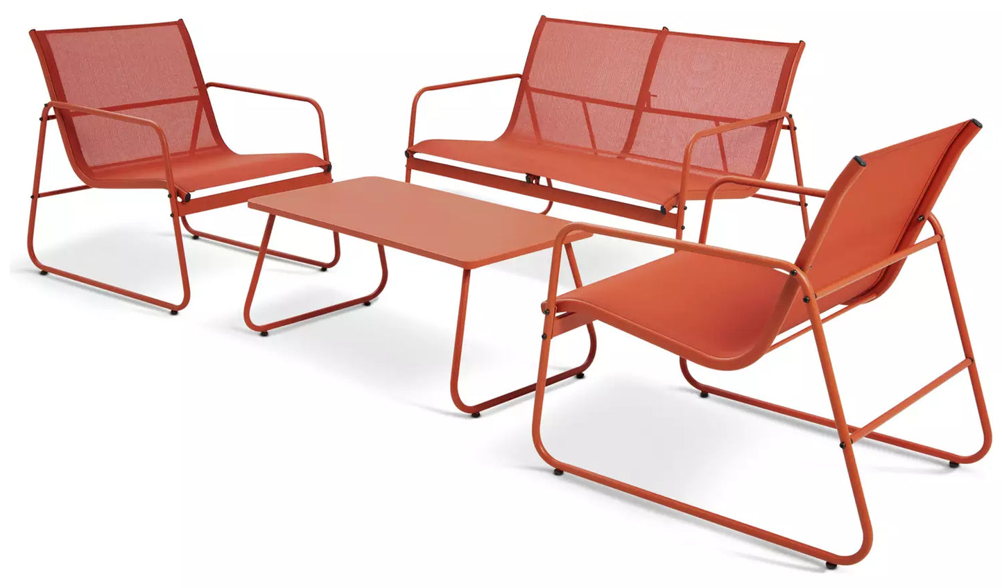 Habitat Cali 4 Seater Metal Patio Set - Orange