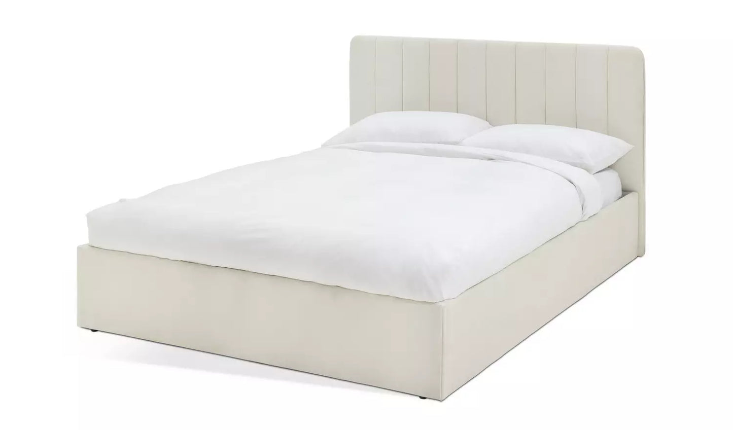 Pandora Small Double End Lift Ottoman Bed - Cream