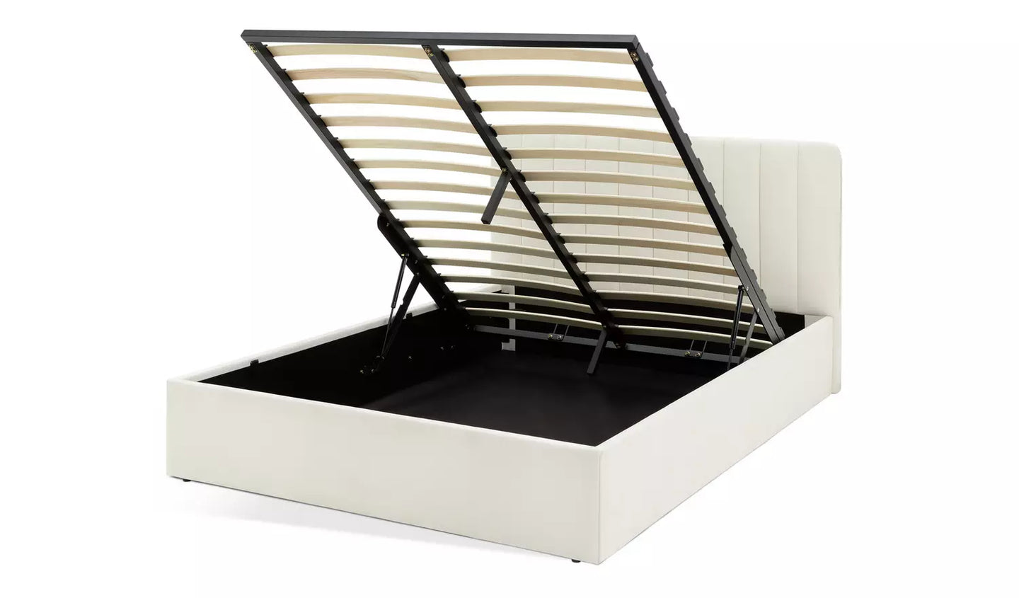 Pandora Small Double End Lift Ottoman Bed - Cream